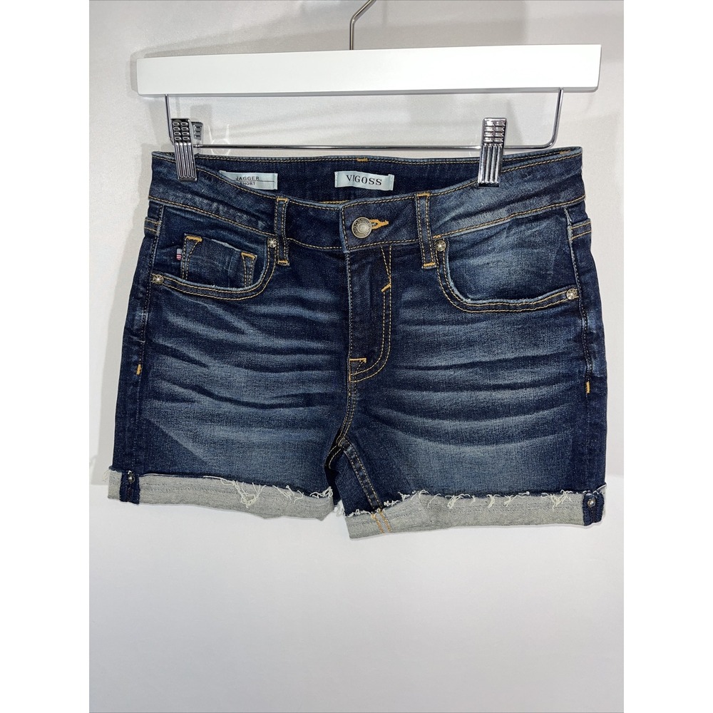Vigoss Jean Cut Off Shorts Women 25 Blue Jagger Denim Dark Wash Festival Western